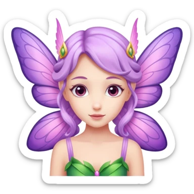 Lilac and pink fairy with wings sticker