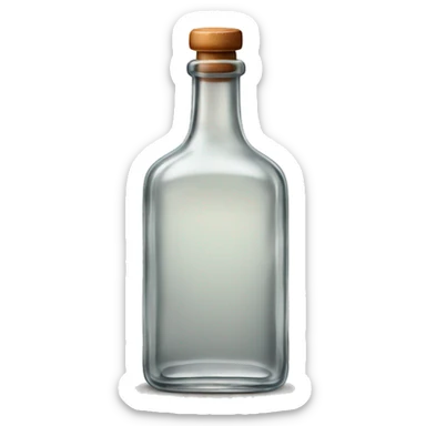 Old fashioned clear glass alcohol bottle  sticker