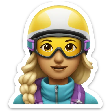 Skiier girl just the face and helmet and goggles  sticker