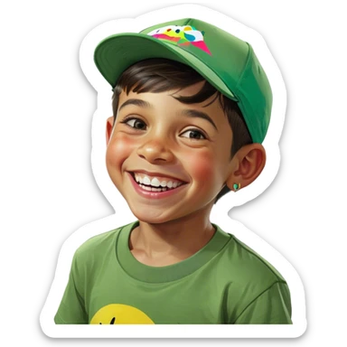 realistic smiley boy portrait sticker