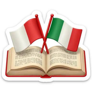 italian austrian flags in a dictionary sticker