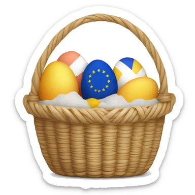 easter basket with eu flag eggs sticker