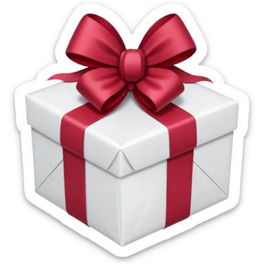 christmas gift with white color and cranberry bow sticker