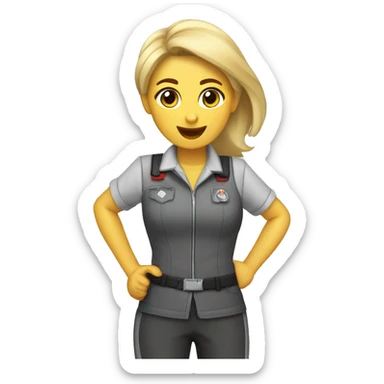 Dog trainer girl saying "Смотри по собаке!" sticker