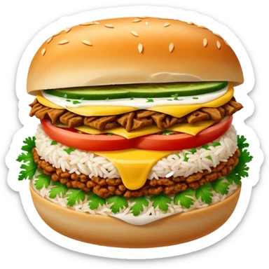 rice topped with döner sticker