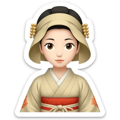 lesbian-scholar-in-the-heian-era wearing Beige sticker