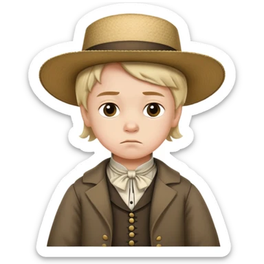 an 1840’s child from the west looking annoyed sticker