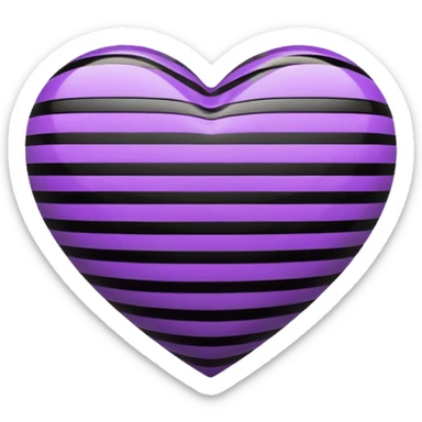 heart with black and purple stripes sticker