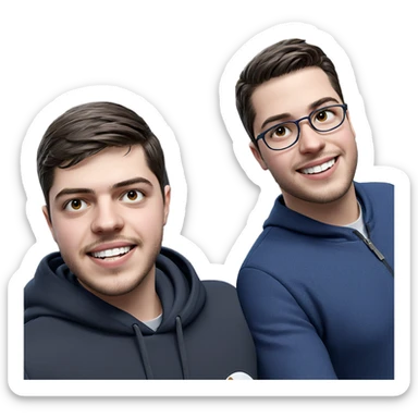 two boys sharing a smile sticker