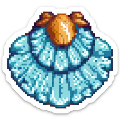 A sea shell in blue pastel colors sticker