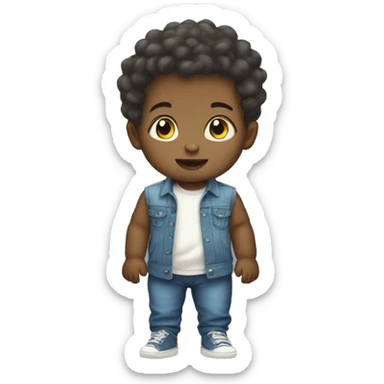 baby boy with hair5 and white skin full length sticker