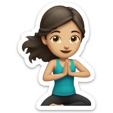 Brunette girl doing yoga  sticker