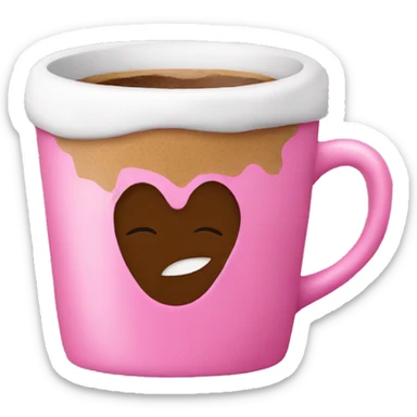 Coffee in a pink mug sticker