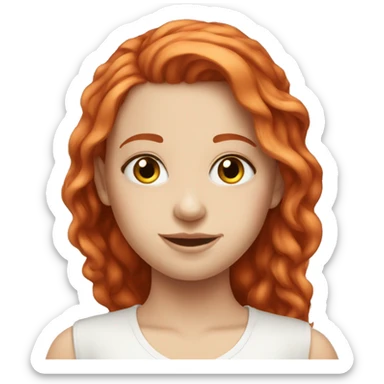Beautiful pale red haired girl one  sticker