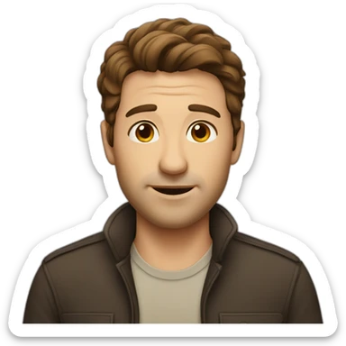 man with brown hair sticker