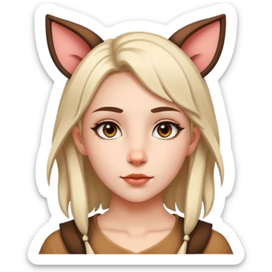 therian girl with animal ears and features sticker