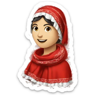 red traditional portuguese fado scarf sticker