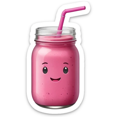 mason jar with dark pink smoothie inside  sticker