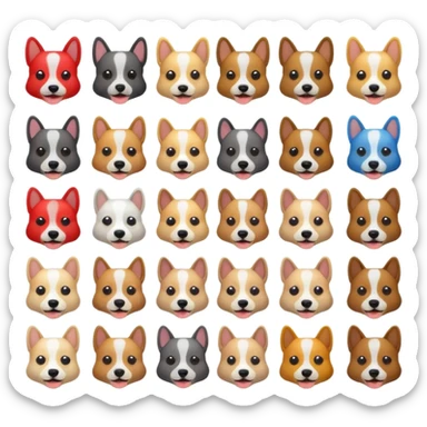 dog breed avatars cartoon sticker
