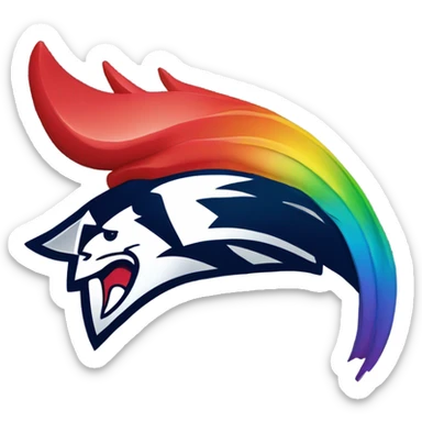 New England patriots rainbow logo  sticker