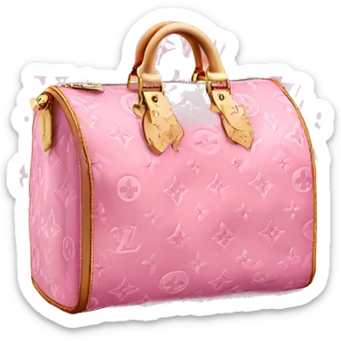 Pink Louis Vuitton bag with Louis Vuitton logo pattern  sticker