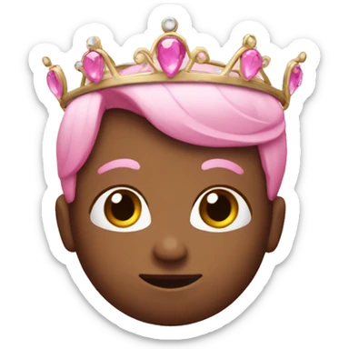 A pink bean with a tiara sticker