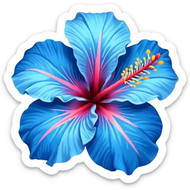aestetic hawaian flower blue sticker