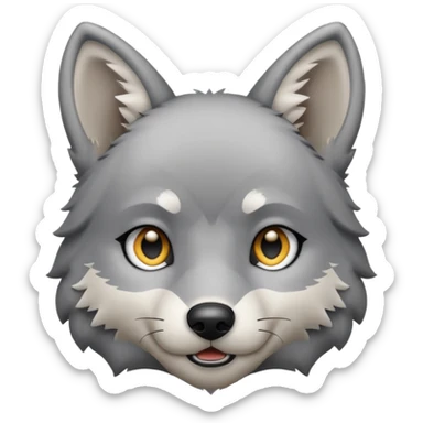 Wolf pup with soft fur and alert ears. sticker