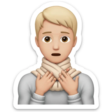 Guy with arms holding own neck choking self out  sticker