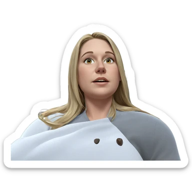 girl with long blonde hair sticker