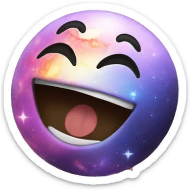 Galaxy laughing emoji  sticker