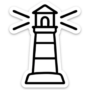 lighthouse minimal icon style simple lines no fill clear silhouette sticker