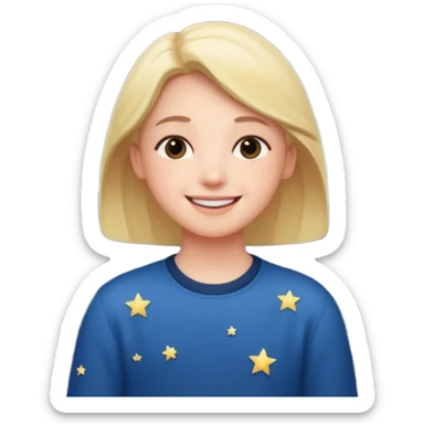 person watching the night sky with friends sticker