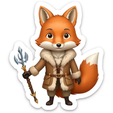 fox with archer, enchanted storybook mood, inspired by 'Once Upon a Broken Heart' sticker