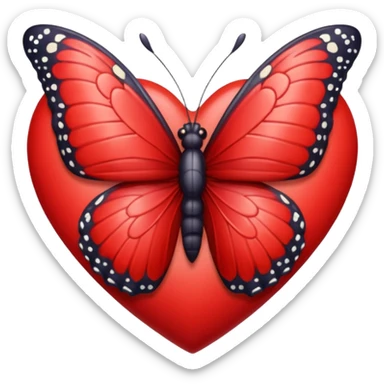 heart with butterfly sticker
