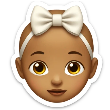 Baby with bow sticker