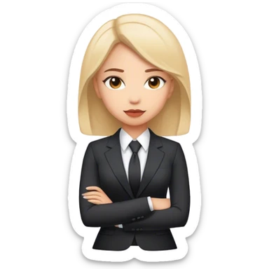 a girl in a suit, very linkedin style. sticker