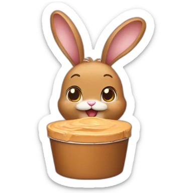 Bunny eat peanut butter sticker