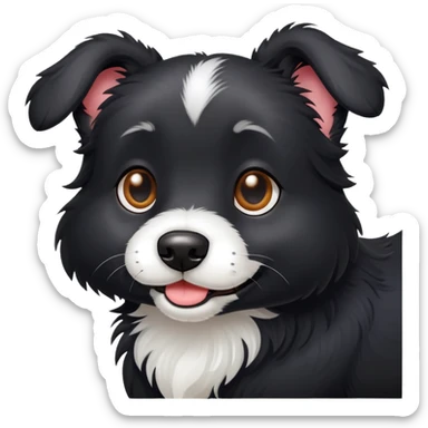  black dog with white paws sticker