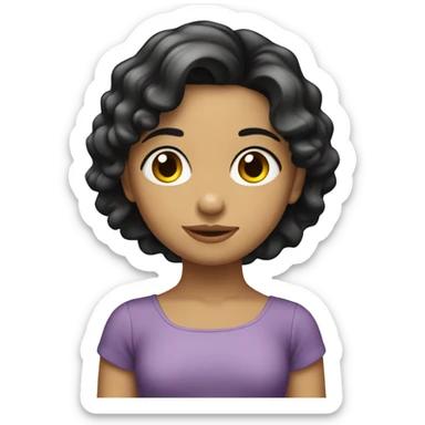 Niña morena con cabello corto  sticker