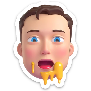 Elon Musk crying, 3D emoji style, emotional expression sticker
