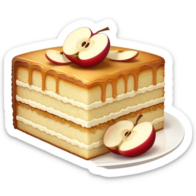 Vanilla apple cake slice luxury  sticker