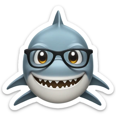 Shark with glasses sticker