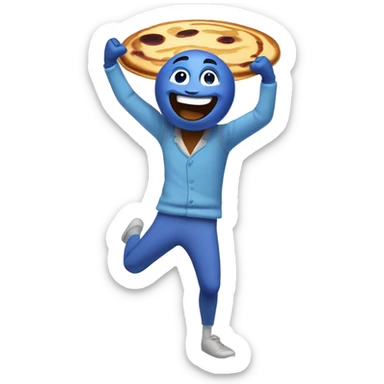 Dancing blueberry pancake sticker