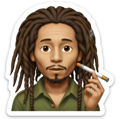 Bob Marley smoking a blunt  sticker