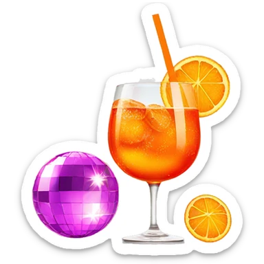 Aperol spritz with disco ball sticker