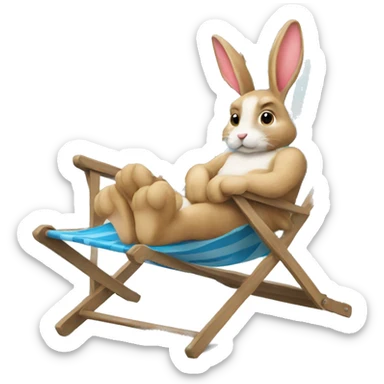 rabbit sitting deckchair sticker