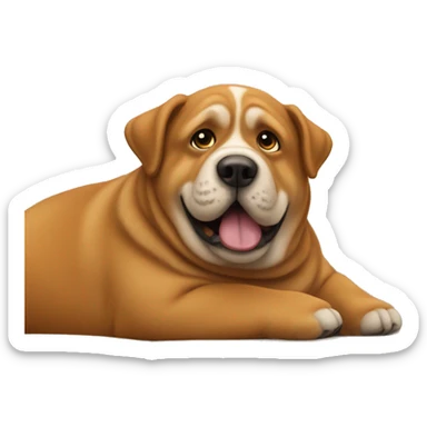 Chubby brown dog on couch sticker