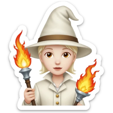 A kkk member with a torch and pointy hat sticker