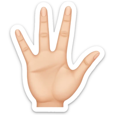 hand showing number four with fingers sticker